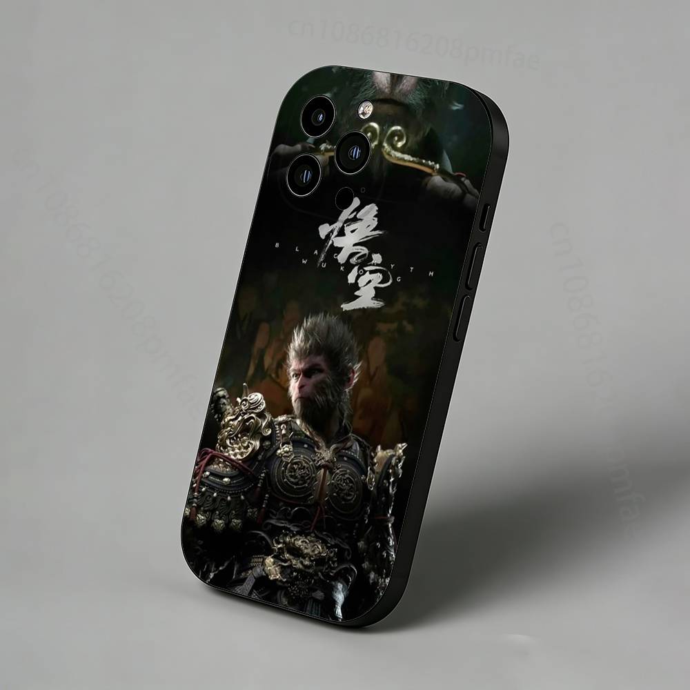 

B-Black Myth Wukong Phone Case for iPhone 17 Air 16 Pro Max 16e 15 Plus 14 13 Mini 12 11 Back Cover iPhone12mini