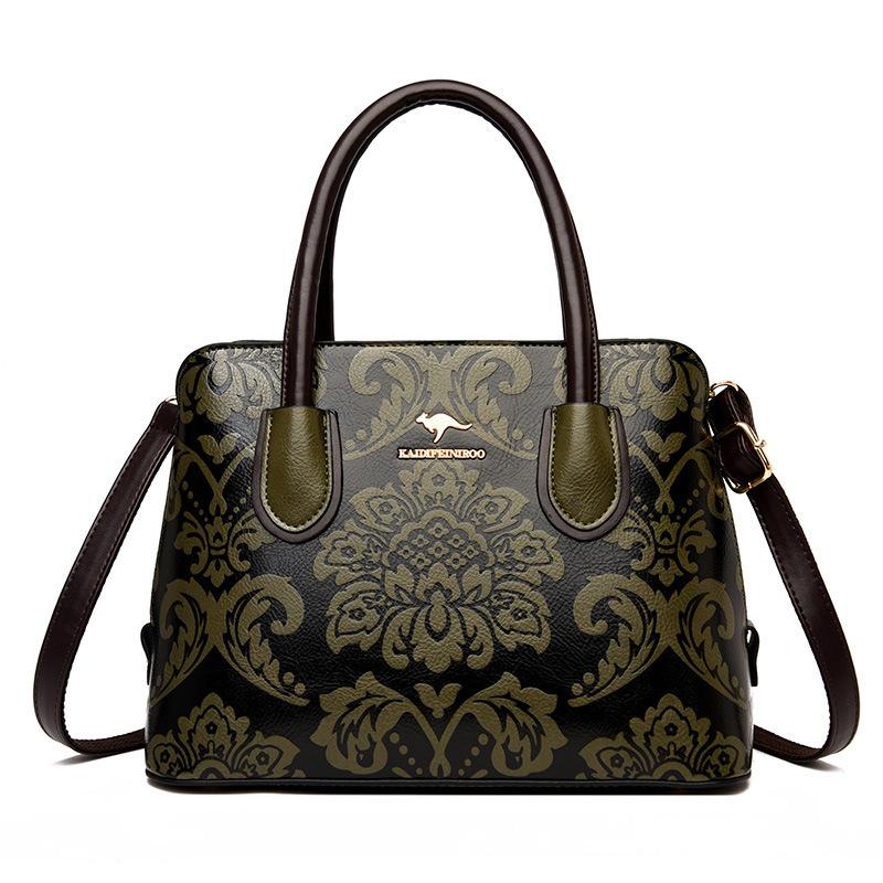 Large-capacity Tote Bag for Ladies, Embossed Handbag, Retro Mom Bag