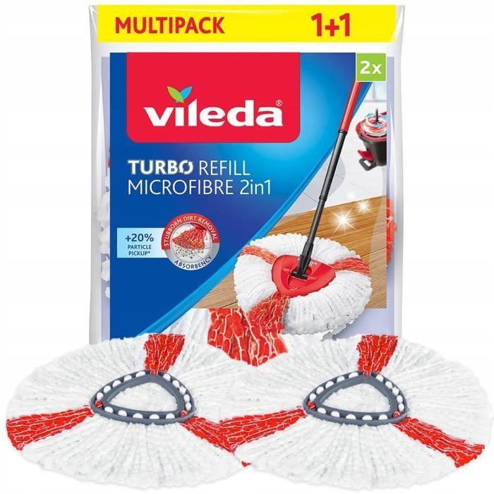 Filtre Microfibre - Vileda - 2in1 Turbo - 2 Filtres - Lavable À 60°C - Efficace Contre Les Taches