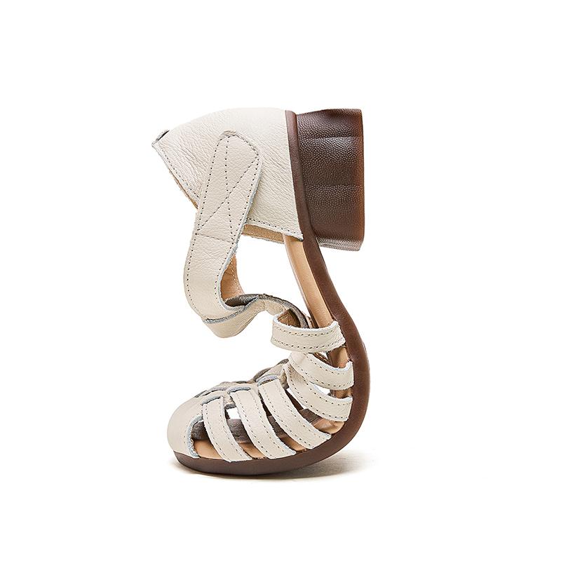 Neue Damen Sandalen Keilabsatz Geflochten Retro Römische Sandalen Damen Echtes Leder Durchbrochen Bequeme Schuhe Damen