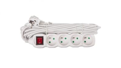 Extension Cord with Switch 4-sockets Z/U 7M /H05Vv-F 3G1/ White P1417