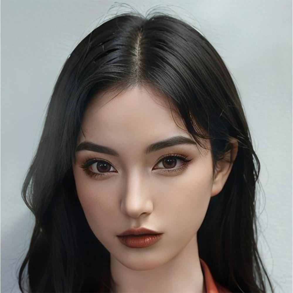 Head with Realistic Oral Function 100% Silicone Compatible with 130-180cm Sex Dolls M16 Thread Interface Wig & Implant Hair Options 3kg