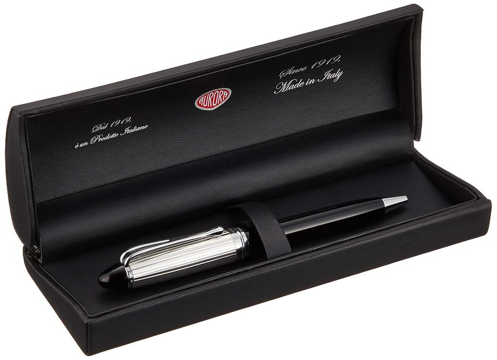 AURORA Ballpoint Pen Epsilon Silver Silver Cap Black Regular Import Product Body Oil-based B34-CN Size 139mm/BP/31g