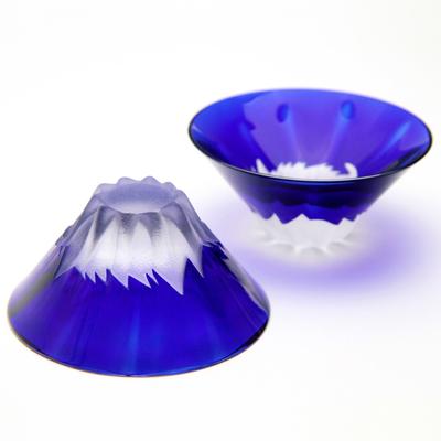 Tajima Glasbecher Blau 55ml [Gewinner des Ministeriums für Wirtschaft, Handel und Industrie] Handgefertigter Edo-Glas Ochoco Berg. Fuji Celebration Cup TG13-013-1B