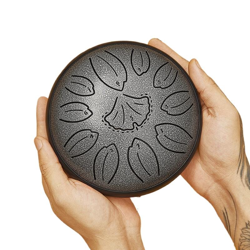 Steel Tongue Drum 6 Inch 11 Notes C Tone Ethereal Drum Music Drum Yoga Meditation Percussion Instrument серебряный