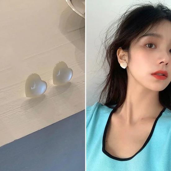 1 Pair Women Earrings Flower Faux Pearls Jewelry Vintage Bow-knot Stud Earrings Jewelry Gifts