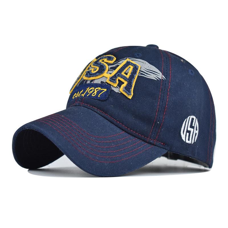 

Usa Baseball Cap With Embroidered Letter Design And Adjustable Fit For Outdoor Men Women USA Navy