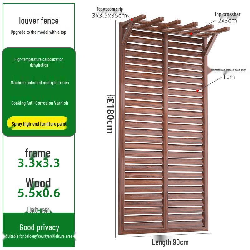 Outdoor Privacy Screen: Louvered Wood Fence for Gardens and Courtyards
