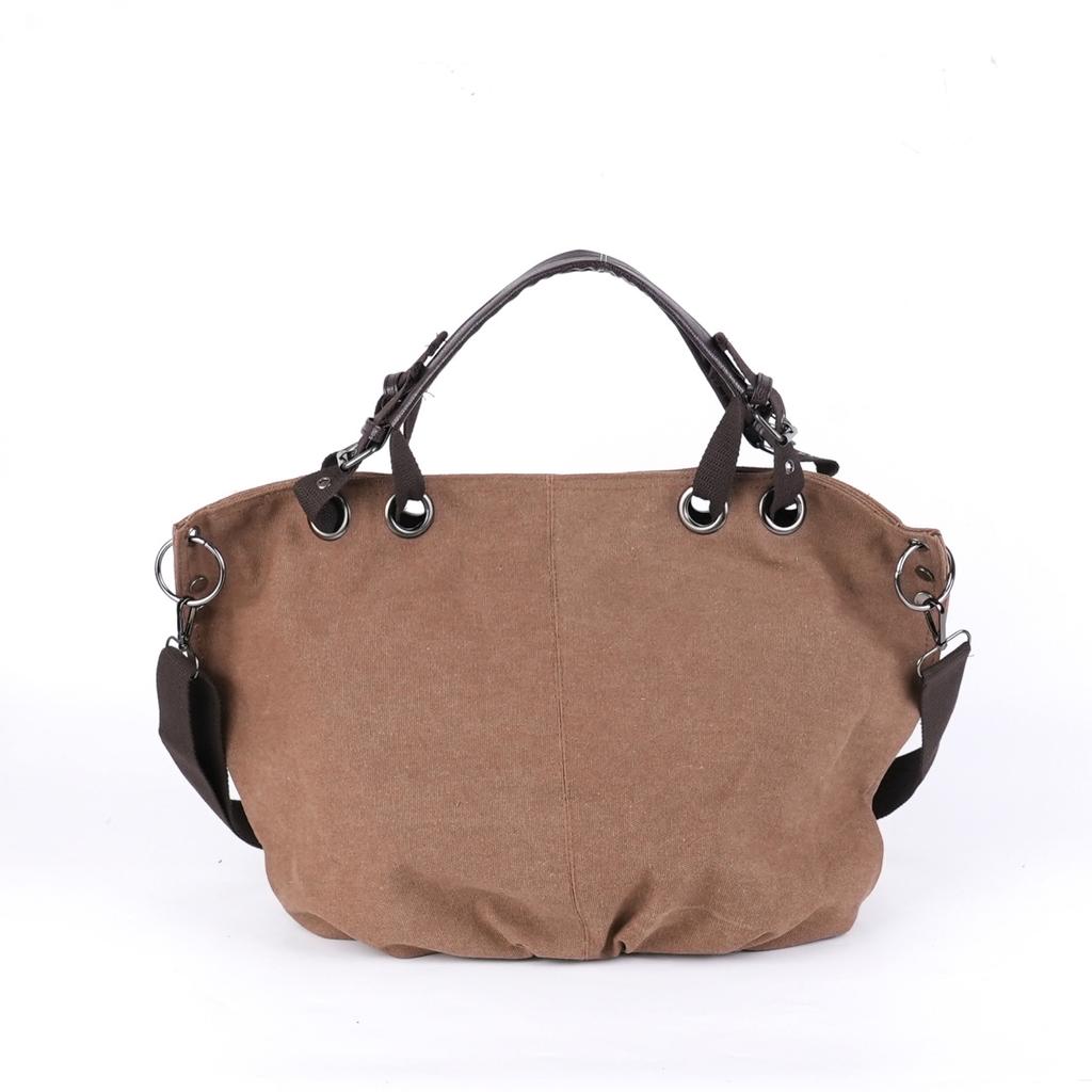 New retro large-capacity tooling canvas bag, shoulder messenger bag, college student commuting portable tote bag