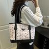 Niche design bow tote bag women's 2 new large-capacity pink shoulder bag commuter versatile underarm bag
