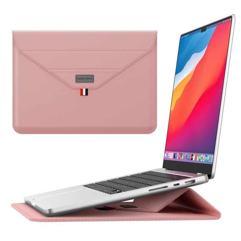 Laptop Sleeve With Stand MacBook 13 14 Inch PU Protective Case