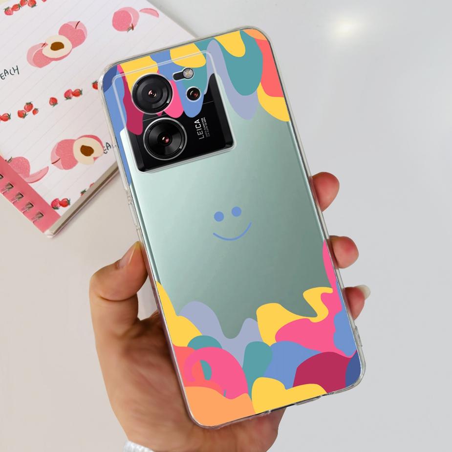 For Xiaomi 13T Pro Case Luxury Painted Back Cover Clear Silicone Phone Case For Xiaomi Mi 13T Pro 13TPro Soft Fundas 6.67'' Bags