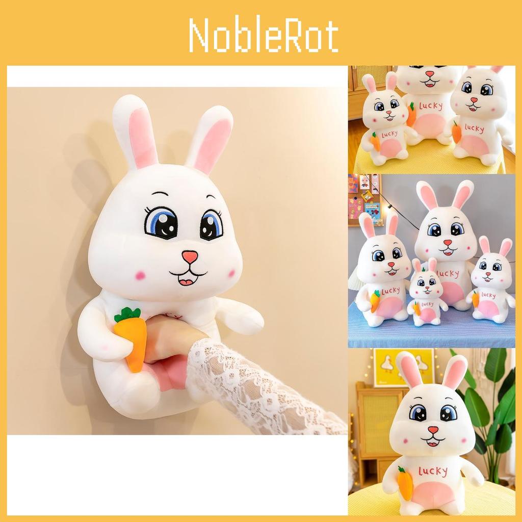 Adorable Plush Long-eared Bunny Rabbit Carrot Stuffed Toy Cute White Doll 80cm