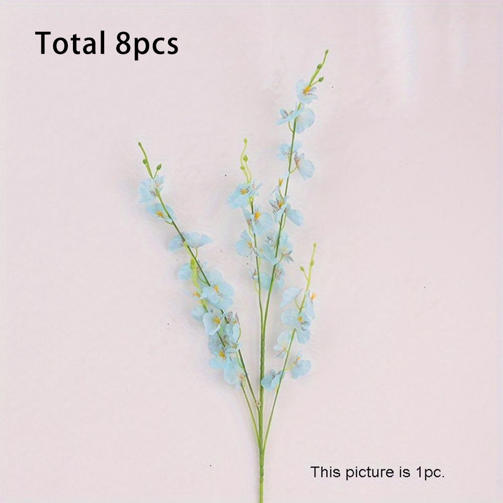 Artificial Dancing Orchid Flowers, Silk Faux Flowers Fake Butterfly Orchids Bouquet Artificial Gypsophila Flowers for Home Decor