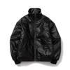Mens PU Leather Jacket Winter Slim Fit Stand Collar Casual Biker Coat With Side Pockets