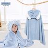 80x120cm Children Bath Towel Cashmere Cape with Baby Hat Cartoon Bathrobe Thickened Absorbent and Non Shedding Wrap Towel
