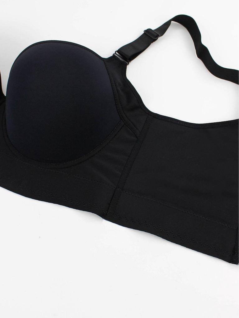 Nahtloser Bügel-Push-up-Form-Sport-BH mit tiefem V-Rücken