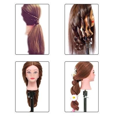 24 Mannequin Head with Clamp Holder for Braiding Hair Styling Practice Manikin Head for Hairdresser Professional