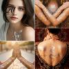 Girls Tattoo Sticker Golden Silver-color Metallic for Women Girls Temporary Tattoos Face Body Arm Decoration Waterproof Fake Decal Wedding