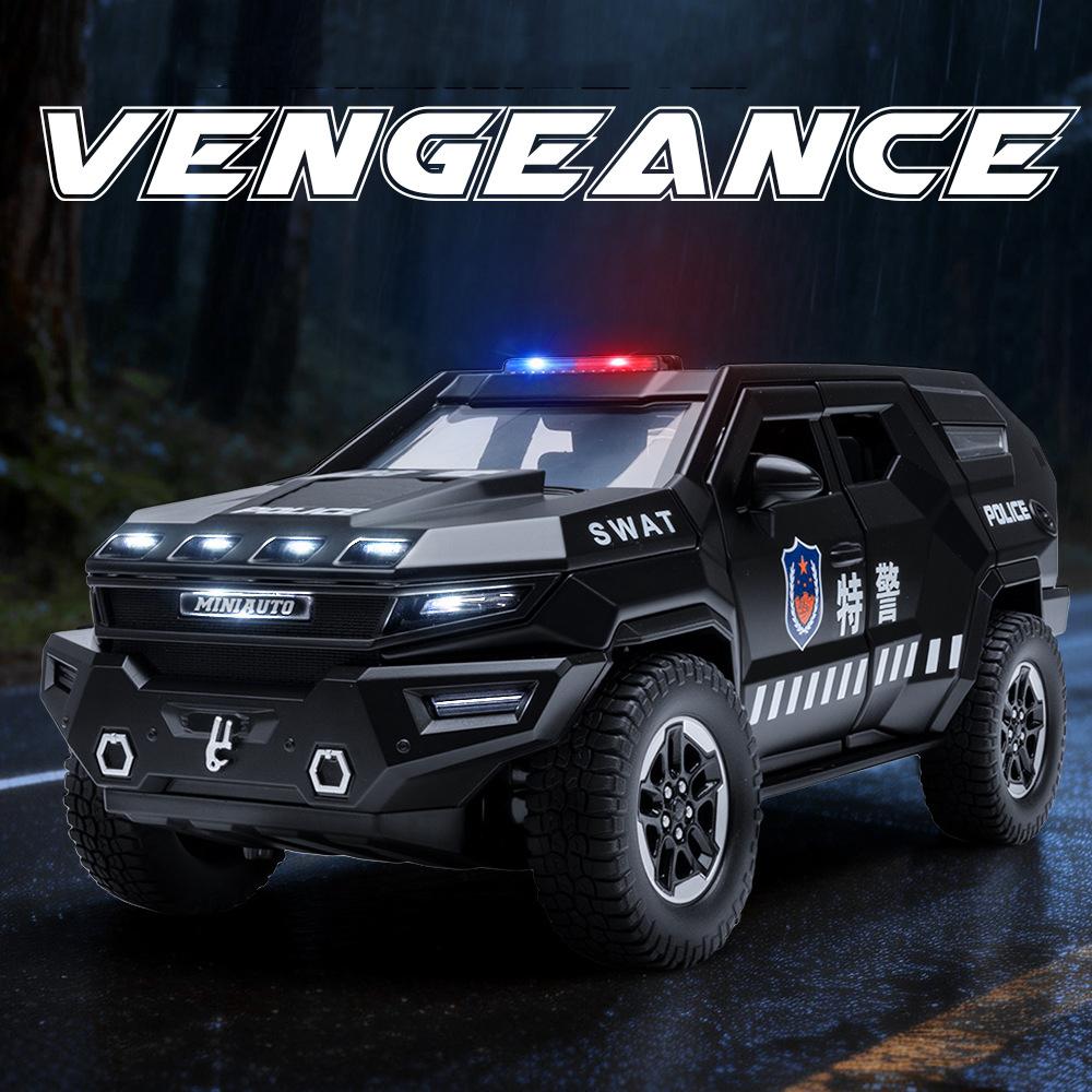 1:24 Rezvani Vengeance Armored Vehicle Alloy Die Cast Toy Car Model Sound and Light Children's Toy Collectibles Birthday Gift