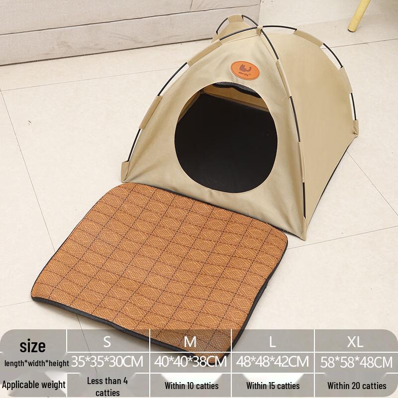 Foldable Semi-Enclosed Pet Tent Bed