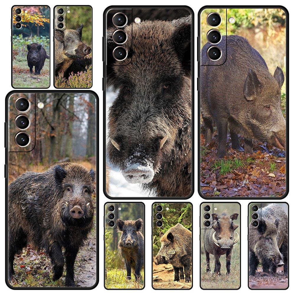Animal Wild Boar Phone Case For Samsung Galaxy S25 Edge S24 S23 S22 S21 Ultra S20 FE 5G S10 S10E S9 Plus Soft TPU Cover