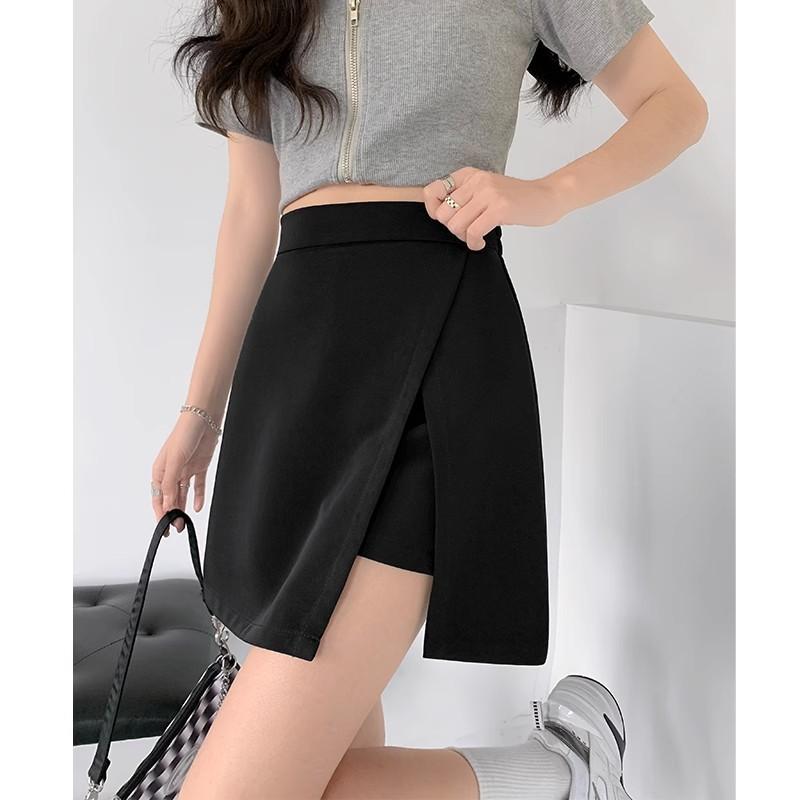 Summer Slim Fit A Line Skirt With Zipper For Trendy Streetwear Women
