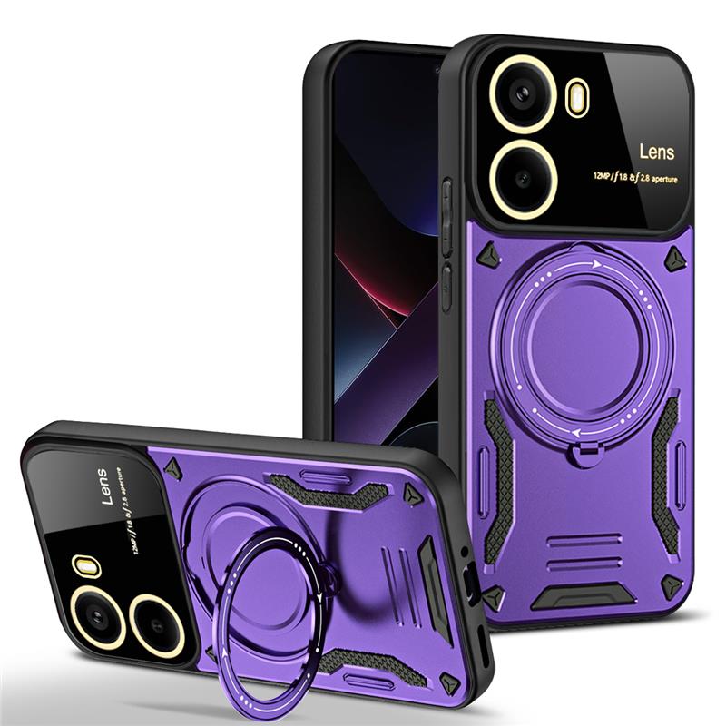 Luxury Armor Magsafe Wireless Charging Case For Xiaomi Redmi Note 13 14 Pro Plus 5G Note 14S 13 4G Magnetic Bracket Bumper Cover