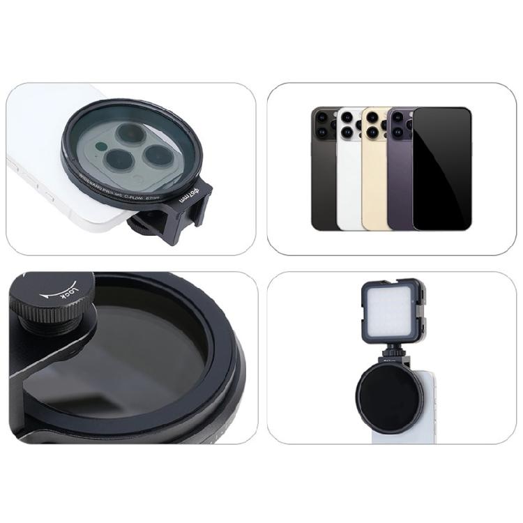 67mm Phone Gadget Filter Base Plastic Filter Attachment Filter Holder Smartphone Filter Attachments for Phone  14/15