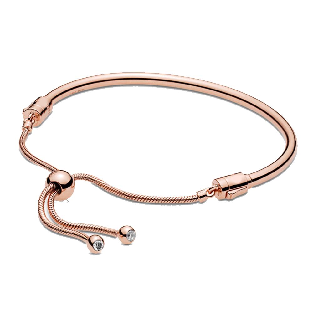 

Розсувний браслет із стерлінгового срібла S925 Fit Original Charm Beads Ювелірні вироби своїми руками Подарунки для жінок на день народження 16cm