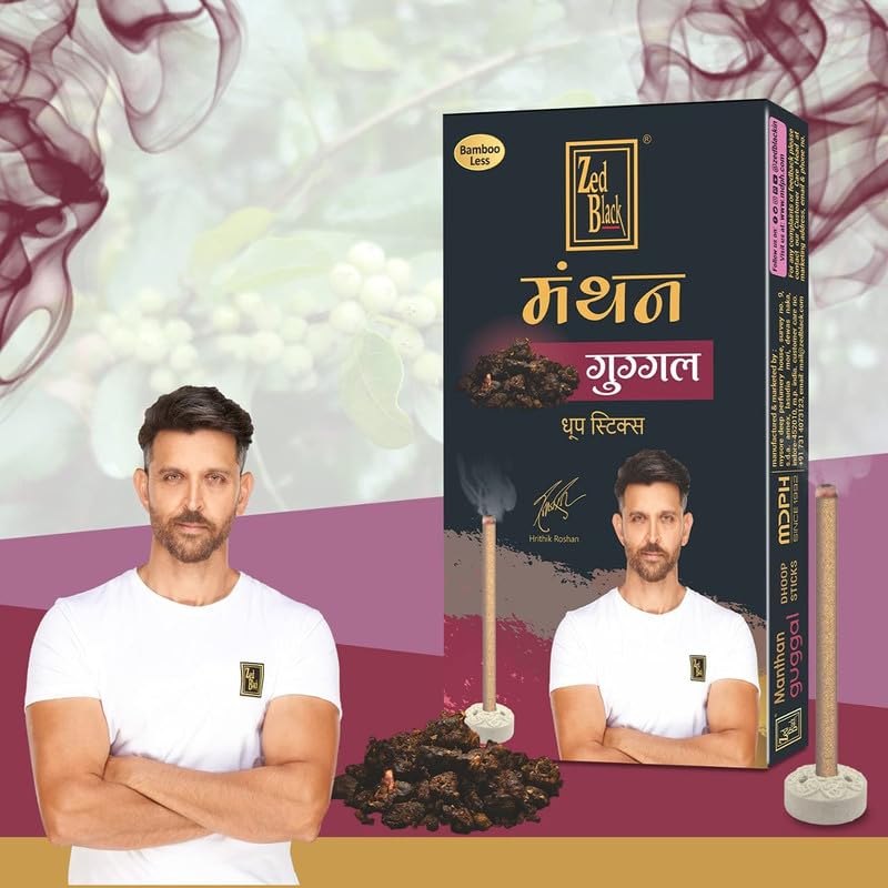 Zed Black Manthan Dhoop Sticks Pack of 24 (6 X 4) Bamboo Less Incense Sticks In 6 Fragrances for Meditation Sticks (240 Units)