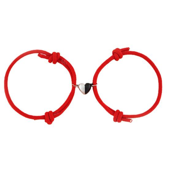 2Pcs Anti-rust Multi-color Fashion Nice-looking Exquisite Magnetic Heart Couple Hand Chain Lover Bracelet