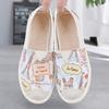 Fashion Breathable Shoes Slip-on Espadrilles For Women Tennis Slip On Summer New Graffiti Canvas Fabric Slip On Shoes For Women Espadril