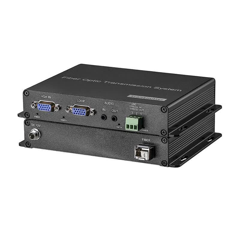 VGA Video Fiber Optic Extender with Audio & RS232