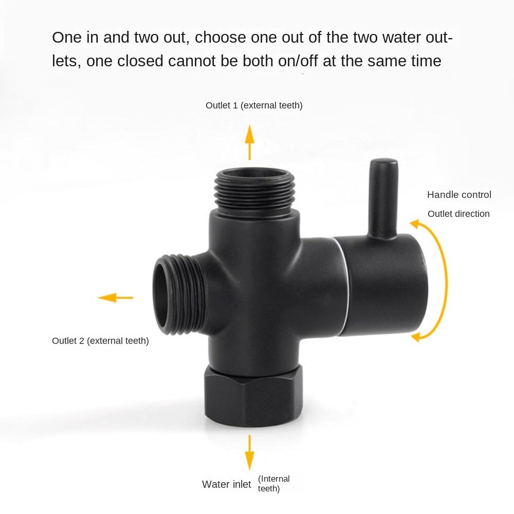 G1/2" Water Diverter 3-Way Flow Control Valve Shower Arm Diverter Valve  Hand Held Showerhead