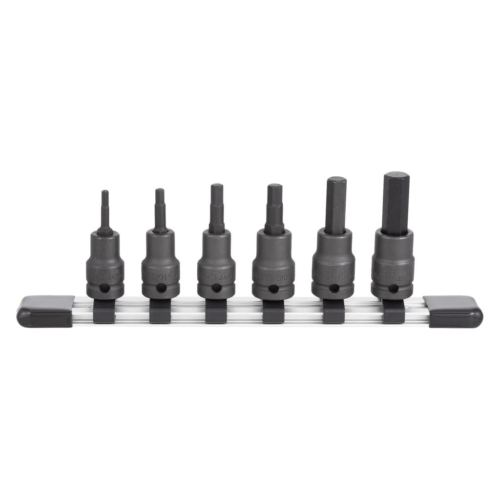 Tone HKH306 Hexagon Socket Set with Includes 6 Pieces (TONE) (Heavy Duty, Holder), 9.5mm (3/8") Drive,