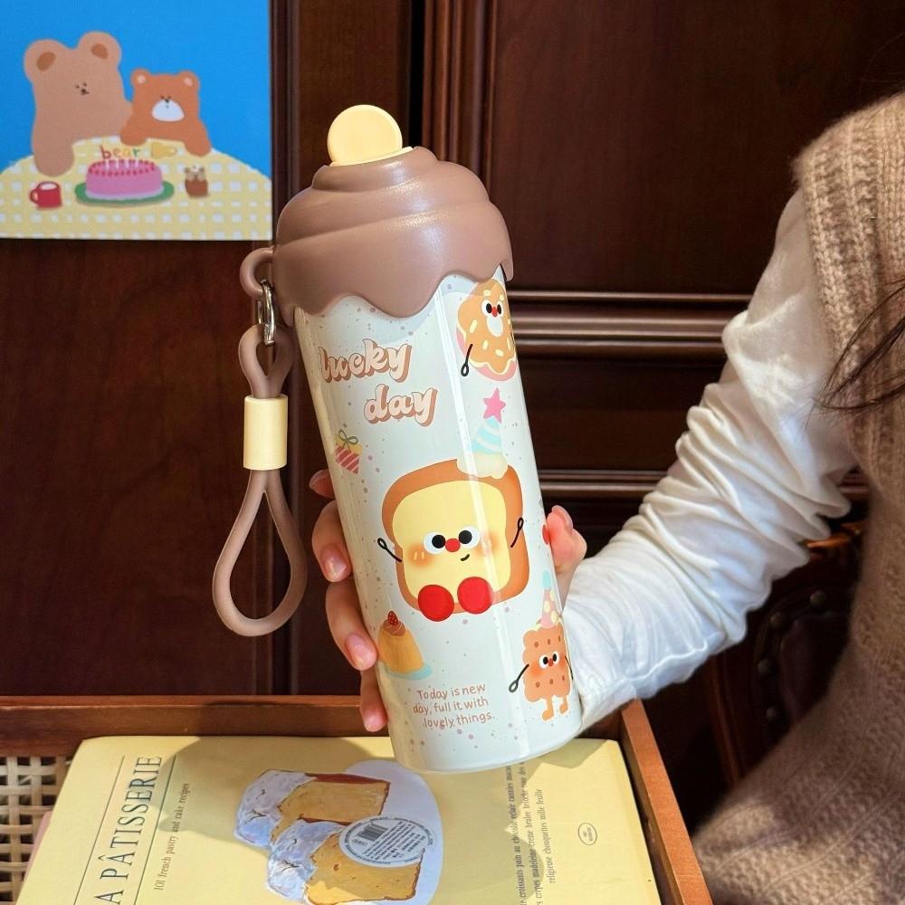 Ice Cream Vacuum Sippy Mug with Lanyard Thermal Water Bottle New Insulated Cup Gifts