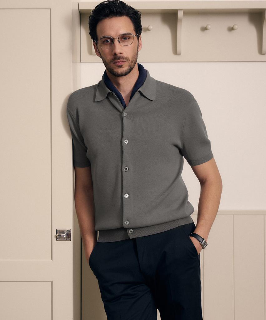 Theknitcompany (M) Soft Silk Blend Polo Cardigan 2 Colors
