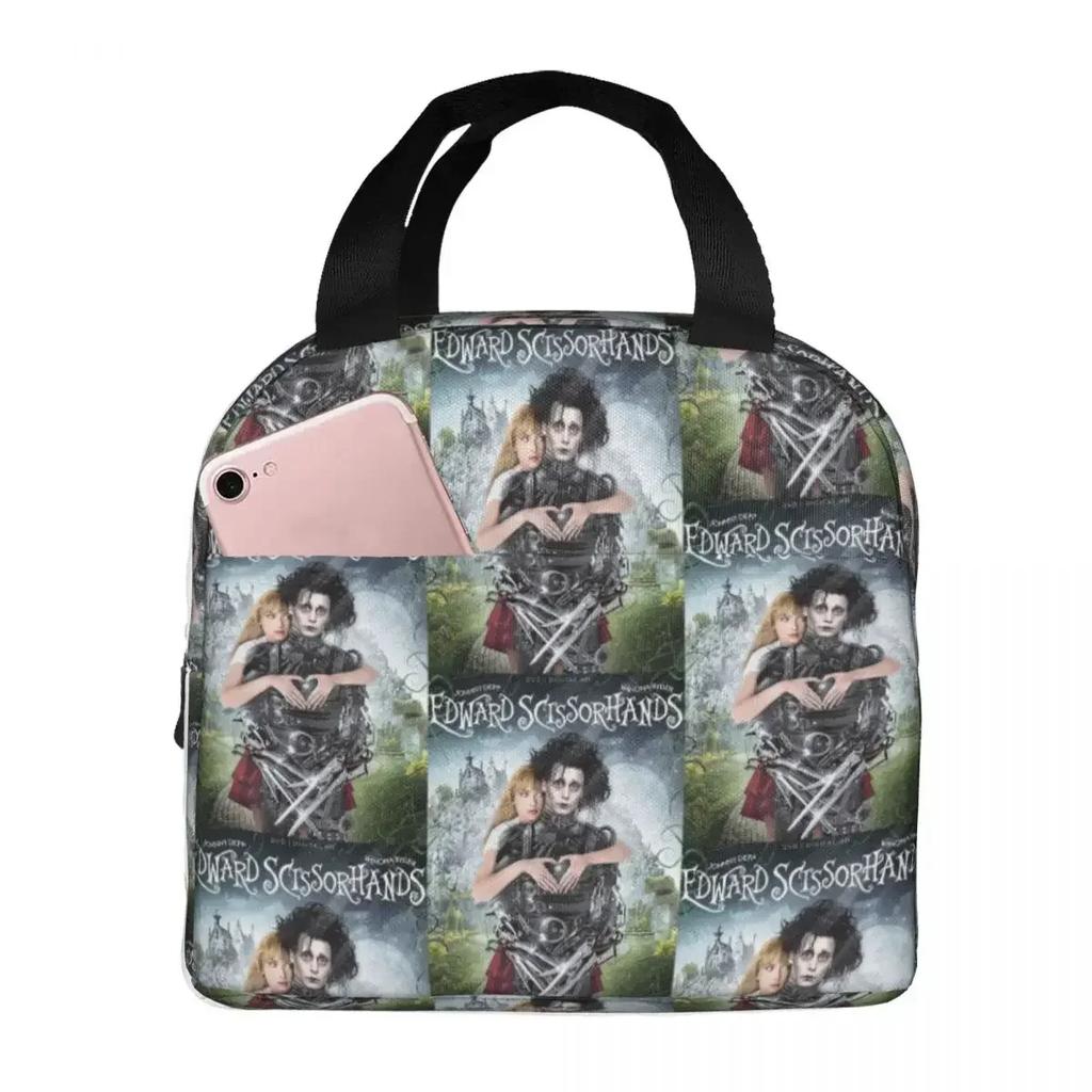 Edward Scissorhands Insulated Lunch Bag for Women Children Leakproof Food Boxes Thermal Lunch Box Tote