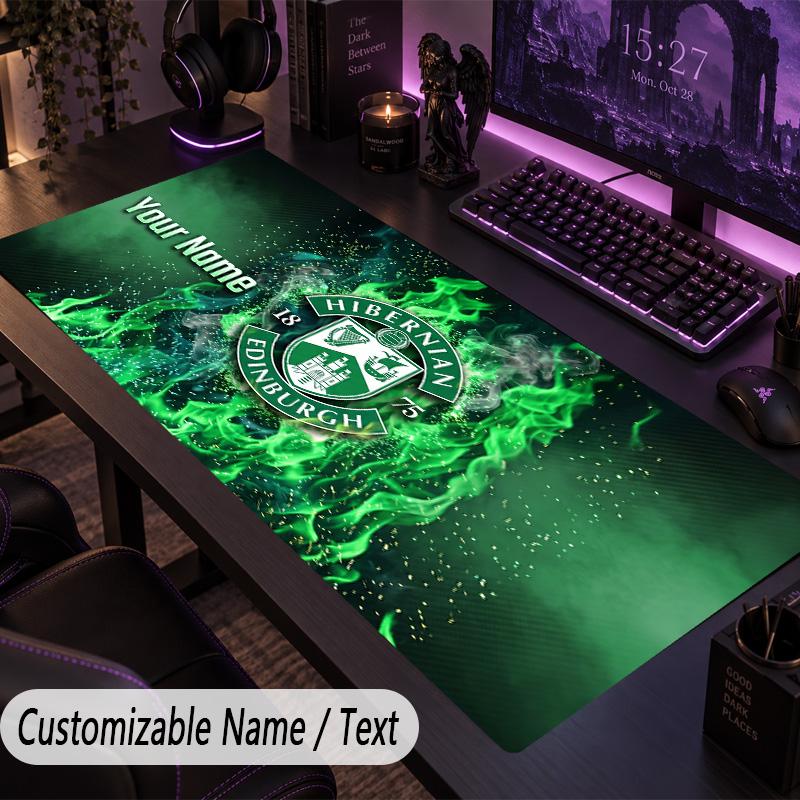 Benutzerdefiniertes Text Großes Mauspads, Erweitertes Schreibtischpad Für Laptop Arbeit SpielHibernian FC