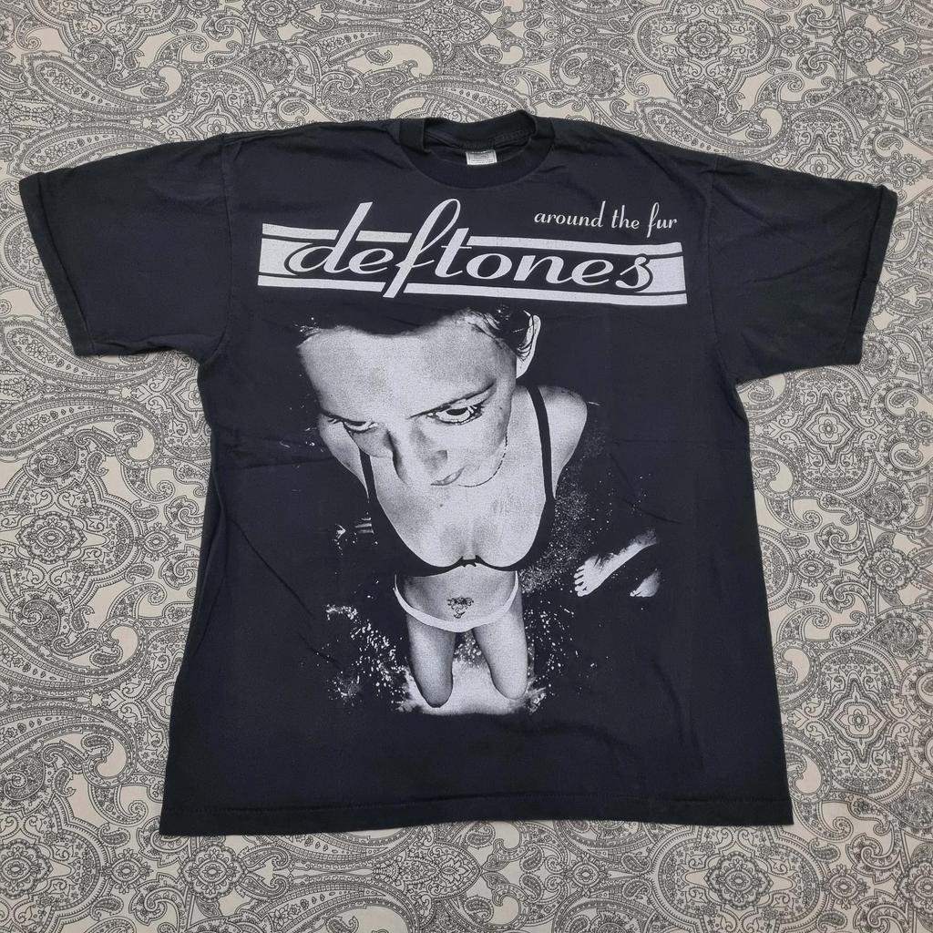 Vintage Μπλουζάκι Μπάντας Deftones Around The Fur Γραφικό Τυπωμένο T-shirt Καλοκαίρι 2026 Unisex Unisex Βαμβακερό Oversized T-shirt Streetwear Y2K
