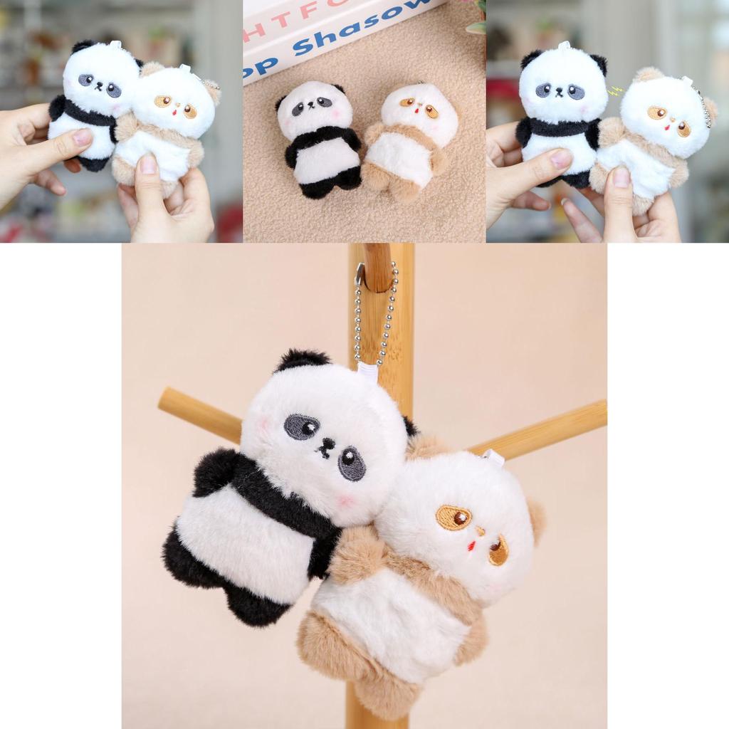 Magnetic Panda Plush Doll Keychain For Women Backpack Accessory