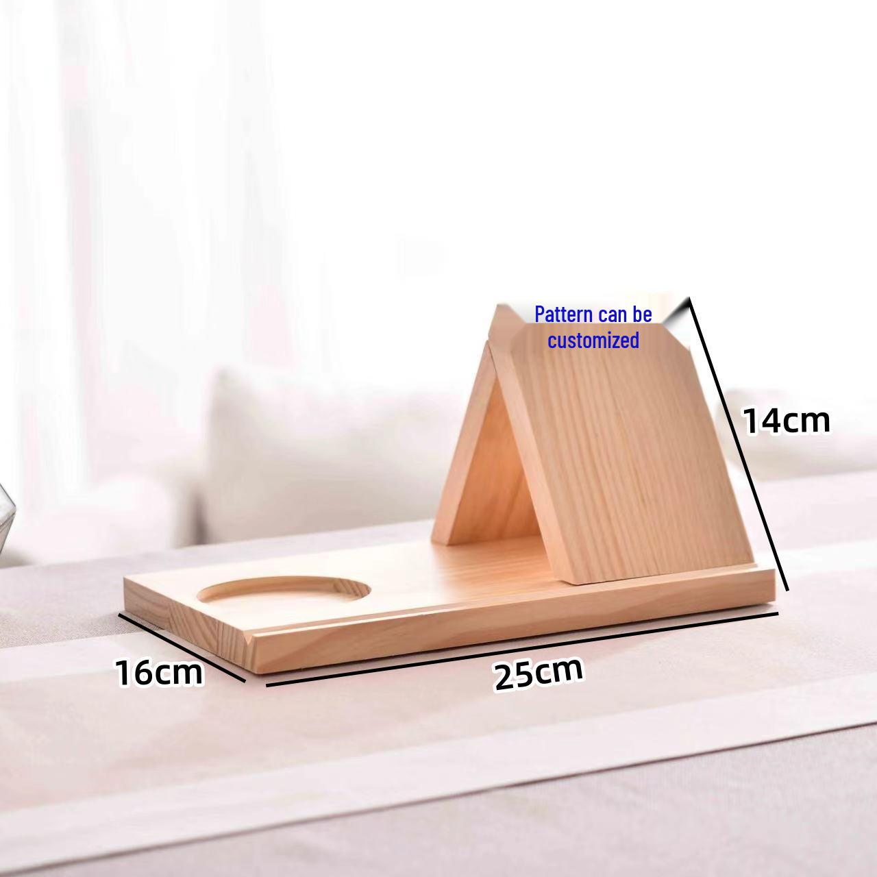 Треугольная книжная полка из сосны с закладкой и держателем для телефона