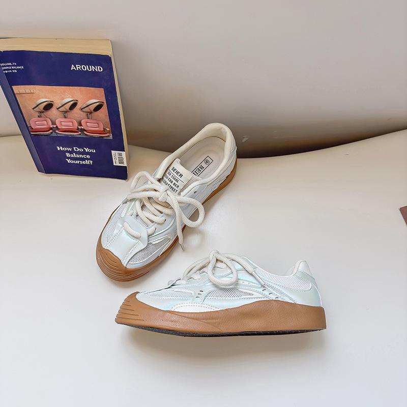 

Модные винтажные женские вулканизированные туфли, низкие, удобные замшевые повседневные кроссовки 2024, женская модная шнуровка, ретро дизайнерская обувь для женщин 5.5(35)