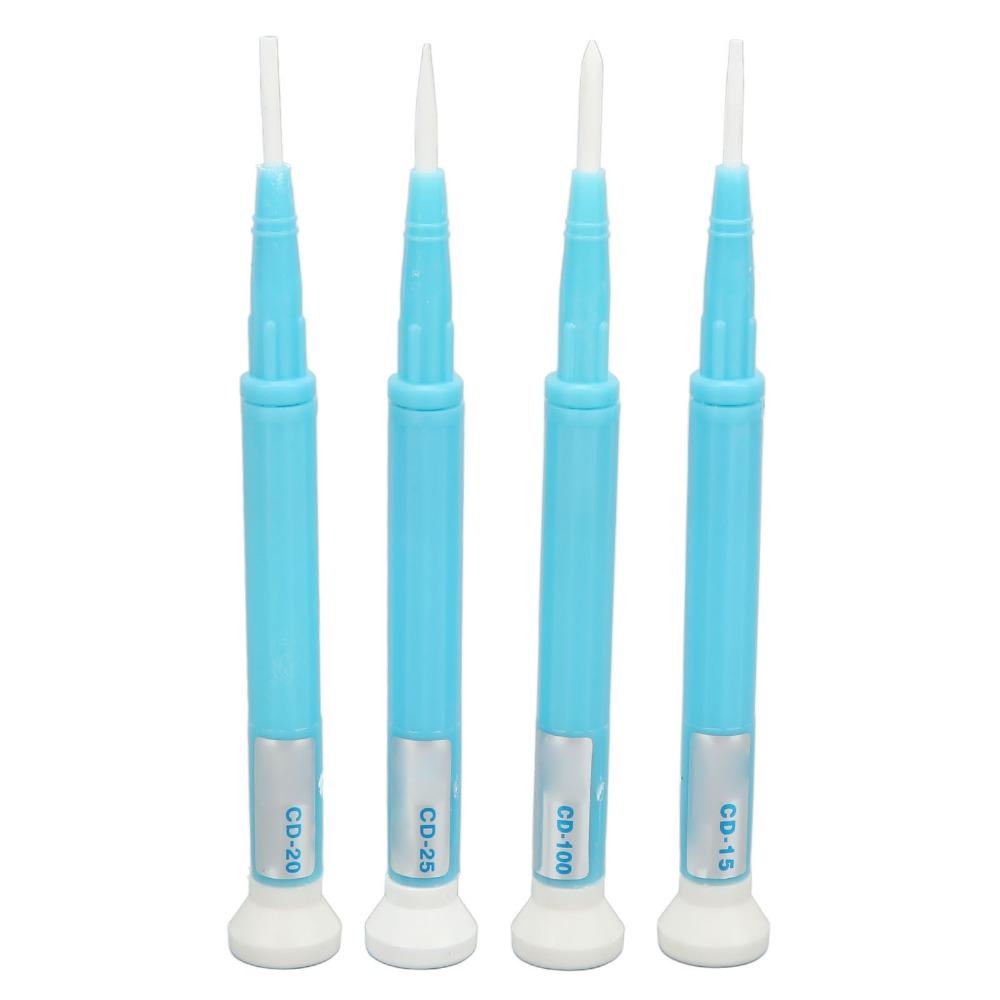 4-delat Set med Keramiska Skruvmejslar med Spår/Platt Huvud Plast handtag 1,3 mm, 1,8 mm, 2,0 mm, 2,6 mm Icke-ledande Justeringsskruvmejslar