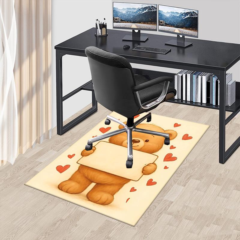 

1pc Teddy Bear with Hearts Chair Mat Anime Cartoon Design, Non Slip Carpet for Office Chairs, Home Decor, Living Room, Bedroom, Game Room 60cm by 90cm