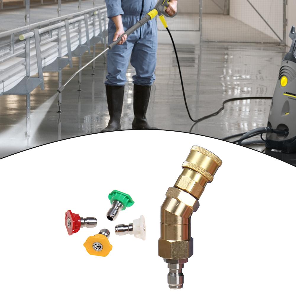 /360 /Degree /Adjustable Elbow Quick Connect Kit With 4 Nozzles 0 15 25 40 Degree For High Pressure Washer Car Cleaning Tool