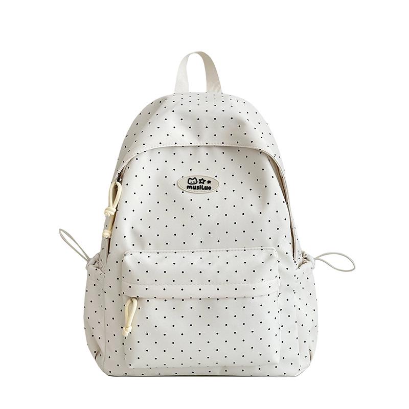 Polka Dot Cute Japanese Backpack for Elementary & Junior High Students - Durable Double Shoulder School Bag