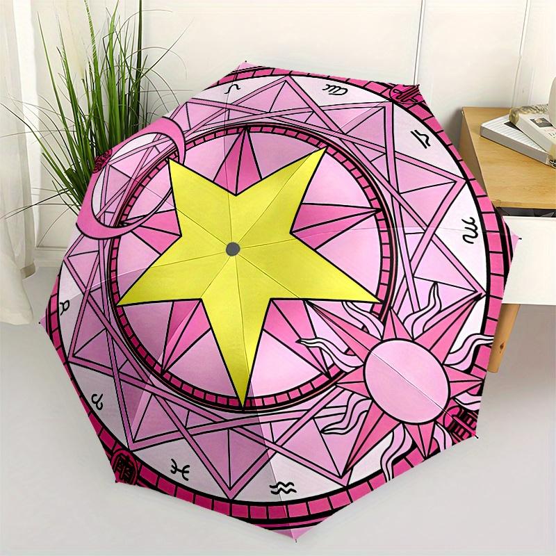 Magical Star Mandala - Pink Fantasy DesignUmbrella, Portable 3-Fold Umbrella for Men & Women,Christmas Gift ES307