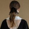 EN007 Elegant Pleated Big Scrunchie (Ivory, Black)